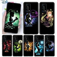 Disney Cartoon Princess Silicone Cover For Huawei P40 P30 P20 Pro P10 Lite Plus 2019 2017 Black Phone Case