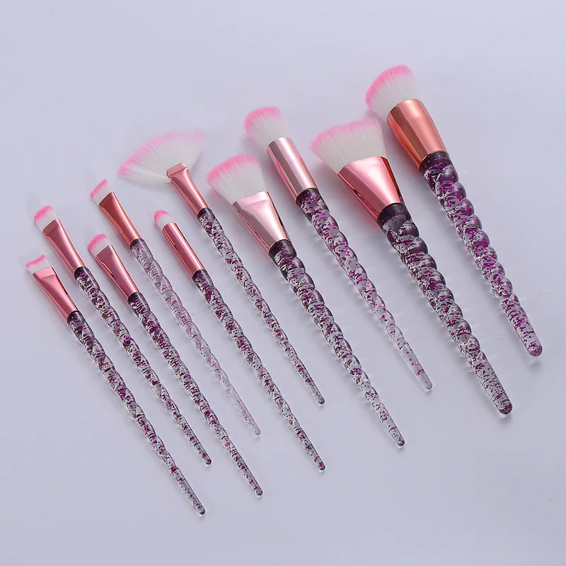Набор кистей для макияжа со спиралью и кристаллами 10 шт. | Красота здоровье