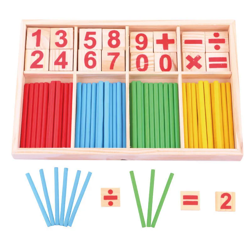

Wooden Children's Counting Stick Montessori Math Teaching Aids Baby Development Intelligence Early Education Digital Stick Toys