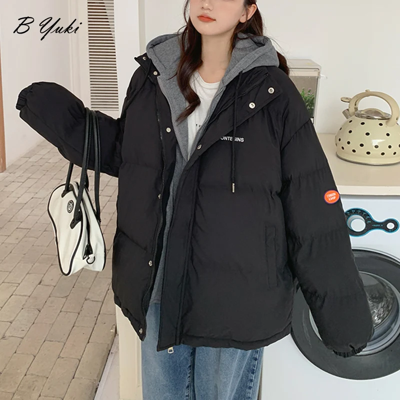Теплая зимняя женская куртка с капюшоном и хлопковой подкладкой | Женская одежда