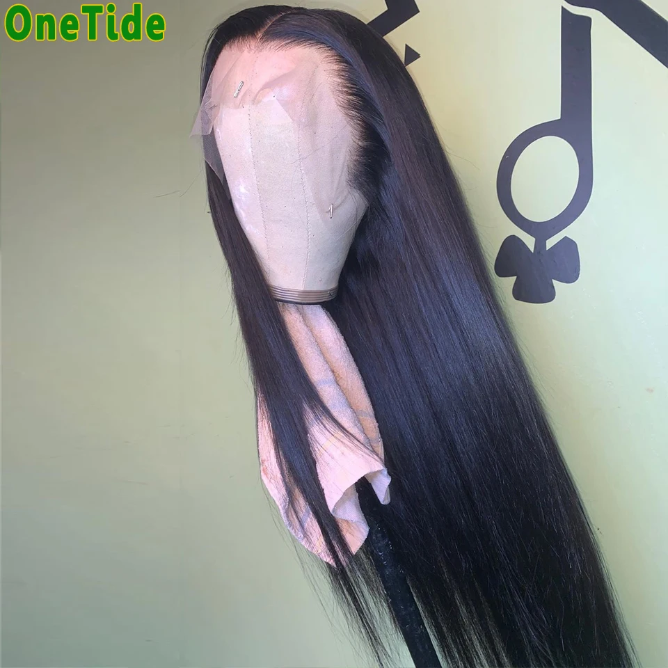 30 Inch Bone Straight Lace Front Human Hair Wigs For Women 13x4x1 Brazilian Straight Pre Plucked T Part Lace Frontal Closure Wig