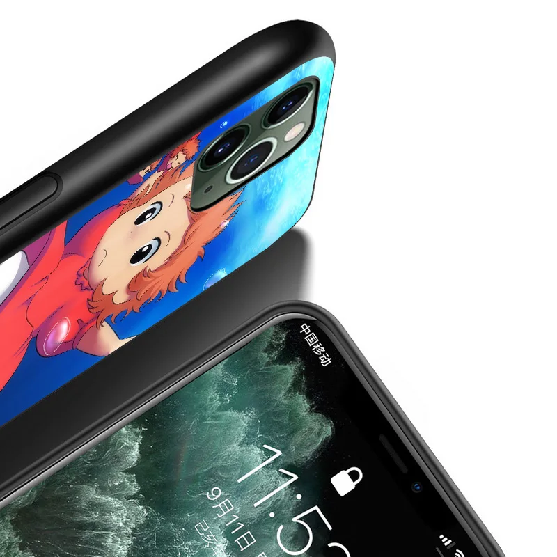 

Anime Ponyo on the cliff For Apple iPhone 12 Mini 11 XS Pro Max XR X 8 7 6 6S Plus 5 5S SE 2020 Black Phone Case