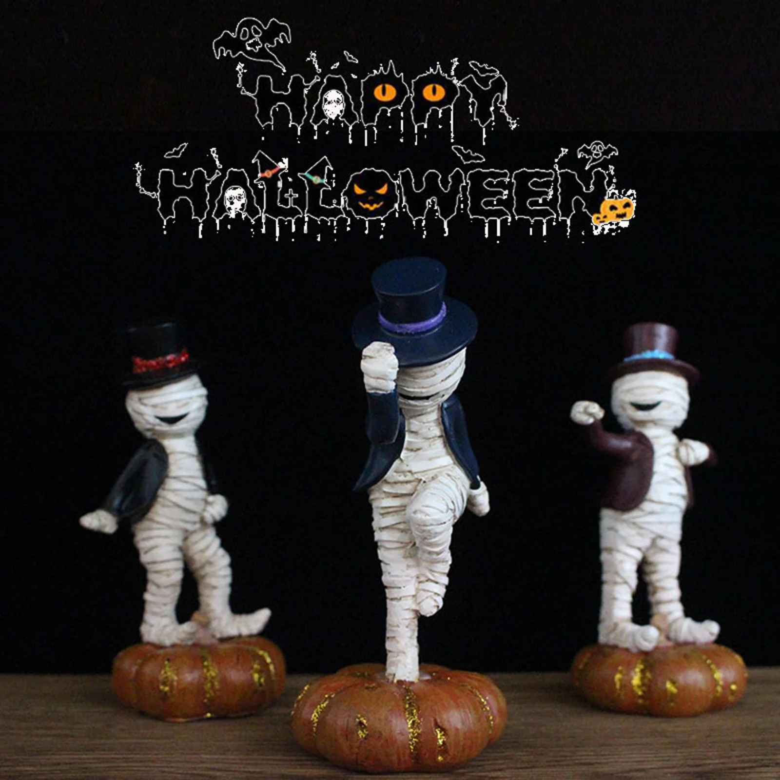 

Ballerina Doll Mummy Statue Ornaments Shelf Pumpkin Living Room Home Figurines Bookshelf Sculpture Figurines Table Decoration