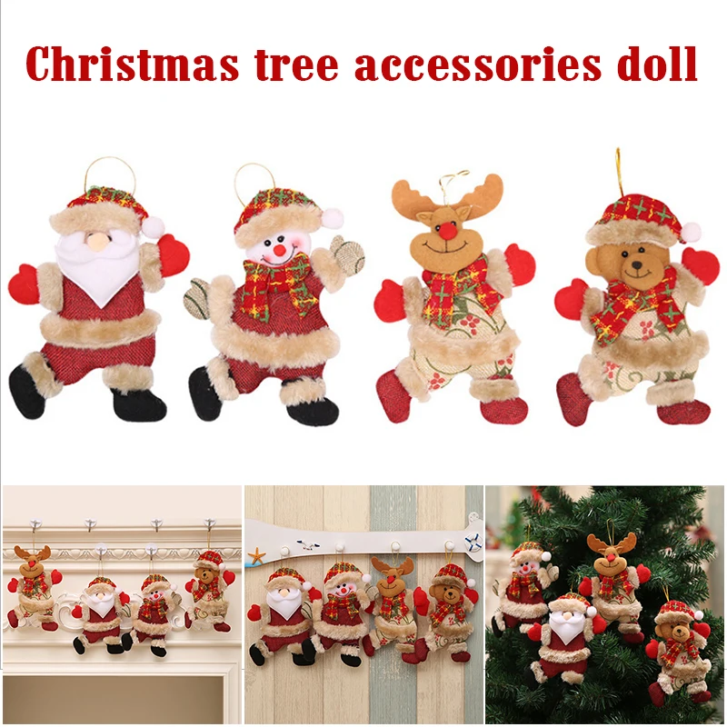 

Christmas Plush Ornaments Xmas Tree Hanging Doll Cloth Art Puppet Hanging Pendant Holiday Party Decor DSS899