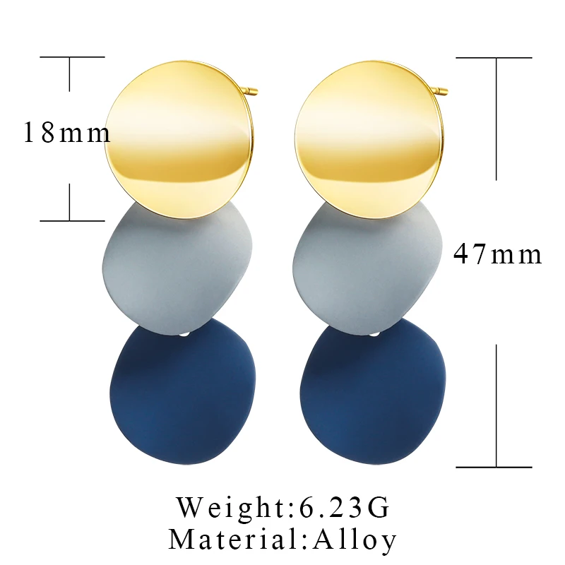 

VCORM New Korean Acrylic Heart Earrings For Women Vintage Statement Blue Round Geometric Hanging Dangle Earrings 2020 Jewelry