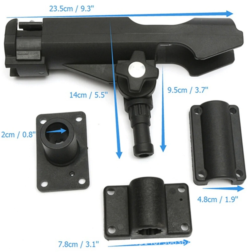 

High Quality 1set Fishing Rod Holder Bracket Kayaking Yacht Inflatable Boat Fishing Accesoory Tool Rotatable with Screws DOG88