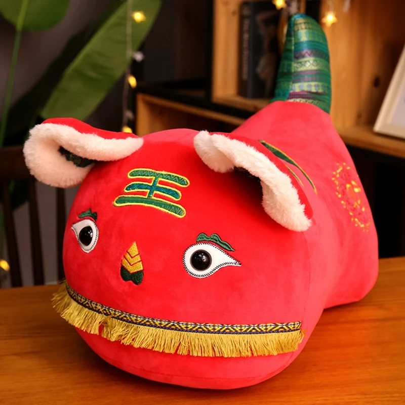

2022 Chinese New Year Plush Red Tiger Toys Zodiac Animal Stuffed Tiger Mascot Doll Good Luck Ornaments Children Presents