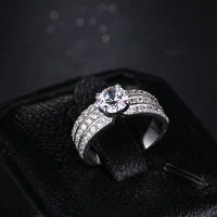 14k real gold plating korean fashion rings for women classic zircon shine luxury jewelry wedding rings for couple party star