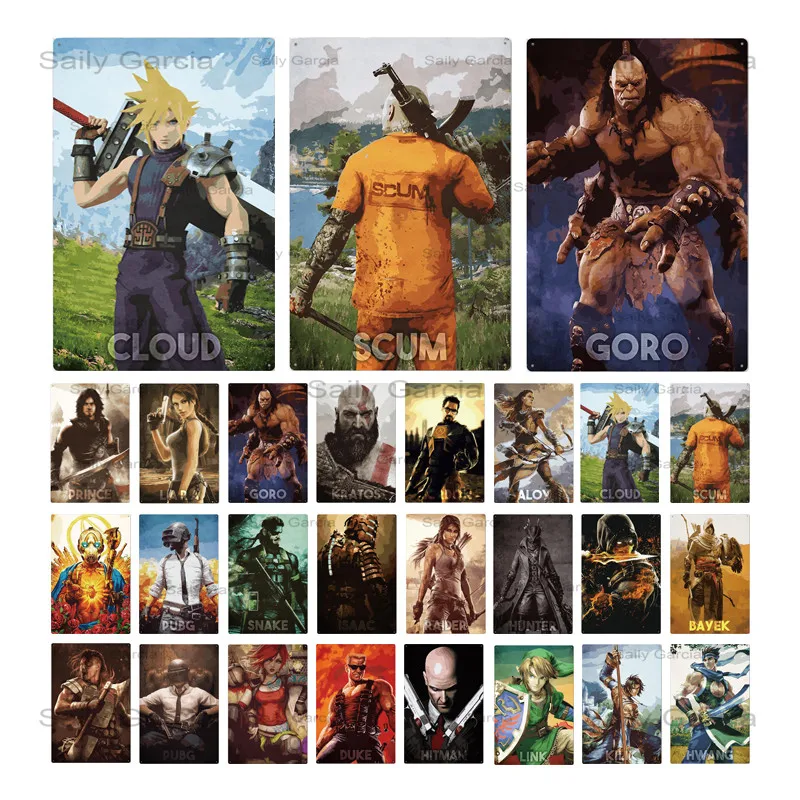 Игровые плакаты налет винтажная металлическая жестяная вывеска декор для кафе