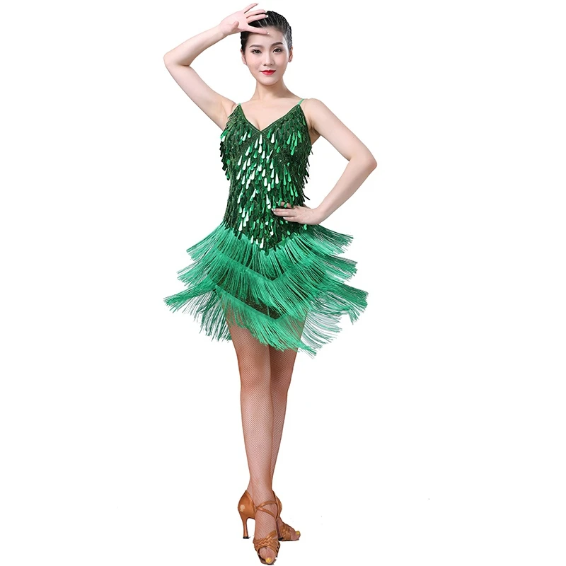 Женская юбка с глубоким v-образным вырезом многослойная пайетками бахромой