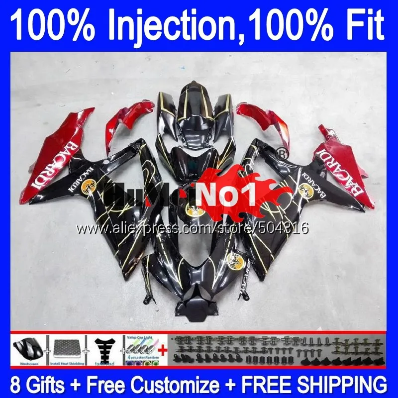 

OME For SUZUKI GSXR-750 GSXR 600 750 GSXR600 GSX-R750 17MC.18 GSXR-600 K8 GSXR750 2008 2009 2010 08 09 10 Fairings BACARDI bats