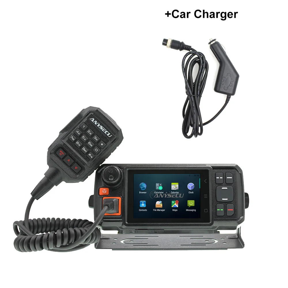 Add Car Charger Anysecu 4G Android сетевой приемо-Передатчик gps рация SOS радио 4G POC мобильное радио Anysecu N60plus Android автомобильное Movile радио - Цвет: Add Car Charger