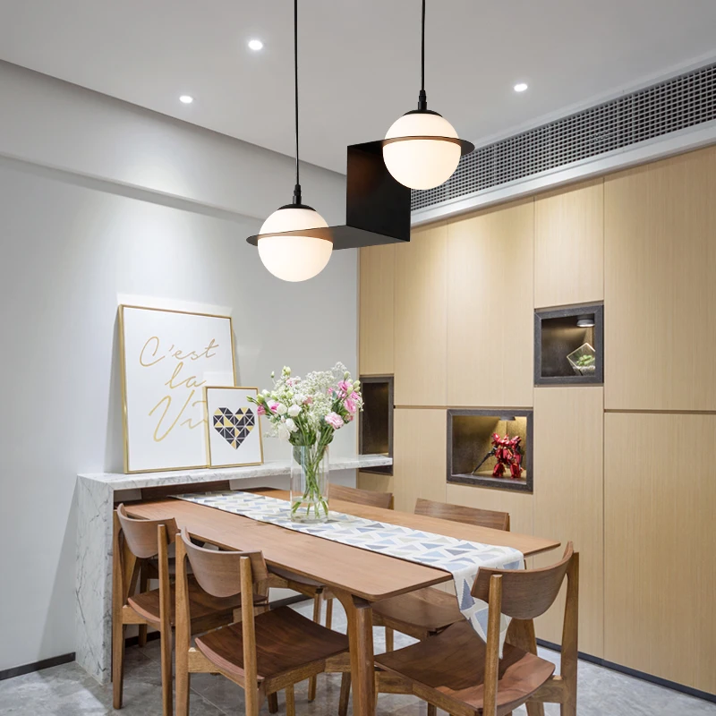 Современный светодиодный подвесной светильник Nordic Творческий 3 головки черный