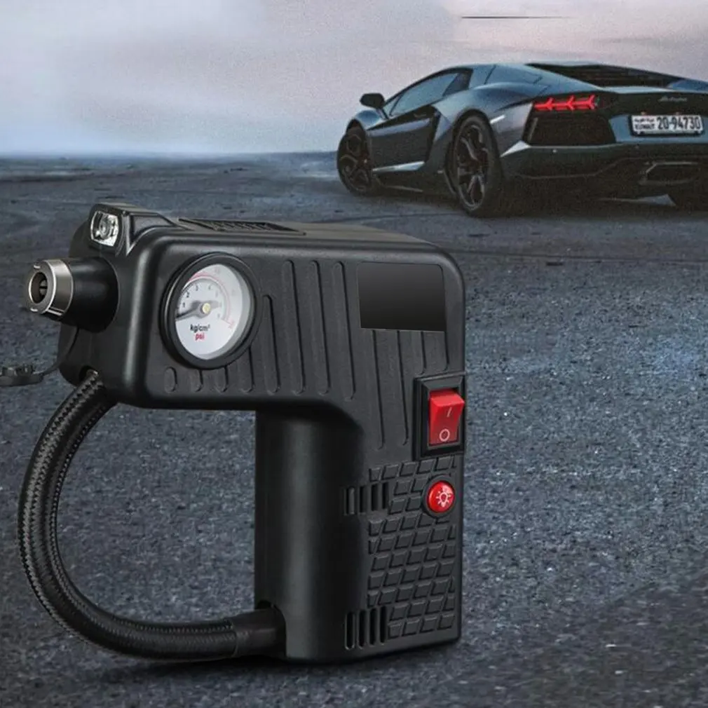12V Electric Tire Inflator Pump Single Cylinder 100Psi Air Compressor Gauge Universal For Car Trucks Tires | Обустройство дома