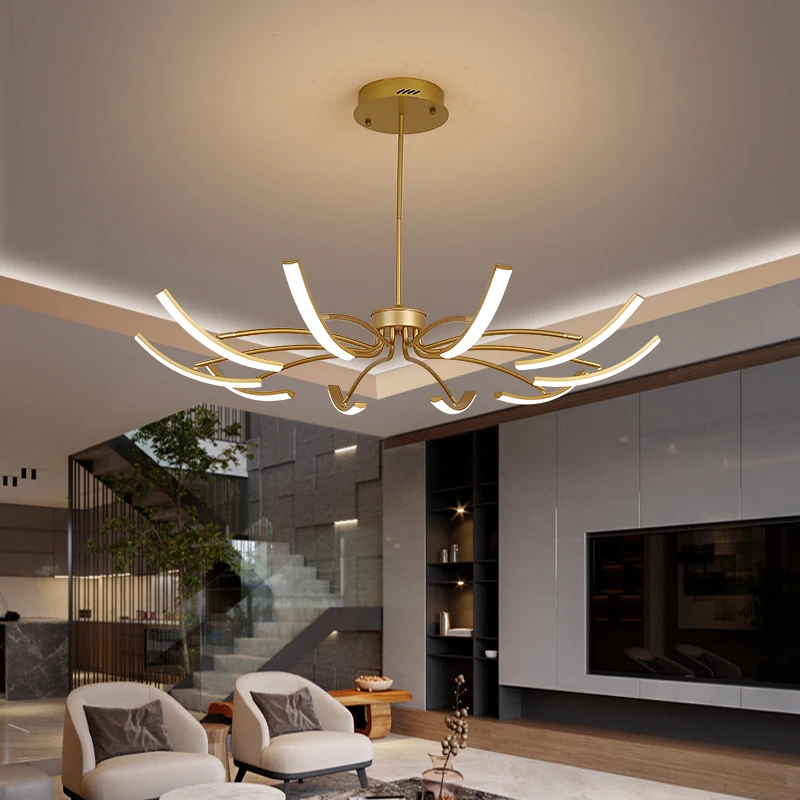 Современная светодиодная Люстра для спальни гостиной зала черная новинка 2021