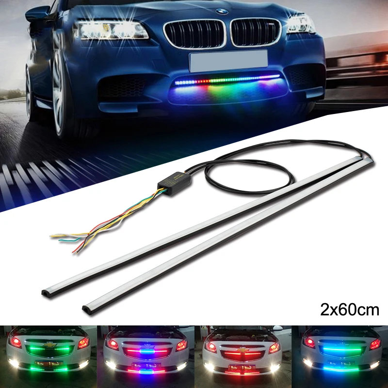 

2 шт., светодиодные ленты с RGB-подсветильник кой, 7 цветов