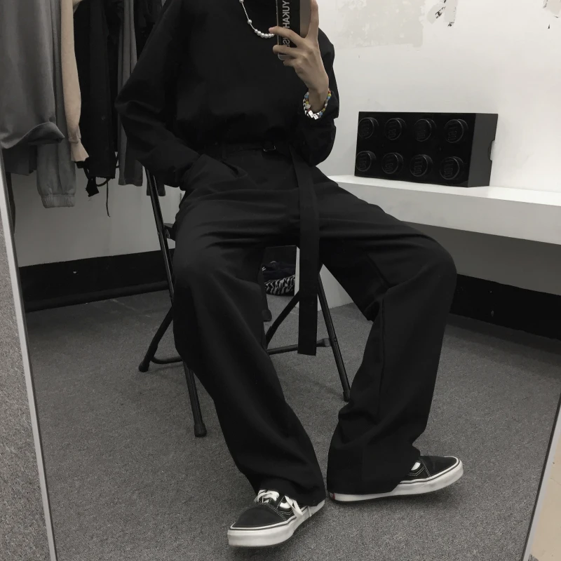 

Sakurada Kawashima Ins Korean Style Loose Slimming High Waist All-Matching Casual Pants Lazy Straight-Leg Wide-Leg Pants Suit