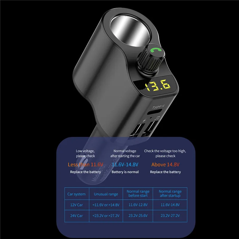 Bluetooth Car Charger LED Fast Duble USB Ports Mobile Phone Charging Answer The Play Safety Compatibale And Convenience | Мобильные