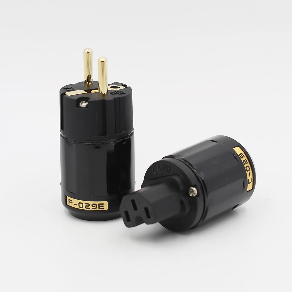 5 пар P029E + C029 штепсельная вилка Schuko 24k позолоченная Европейская версия штепсельная вилка