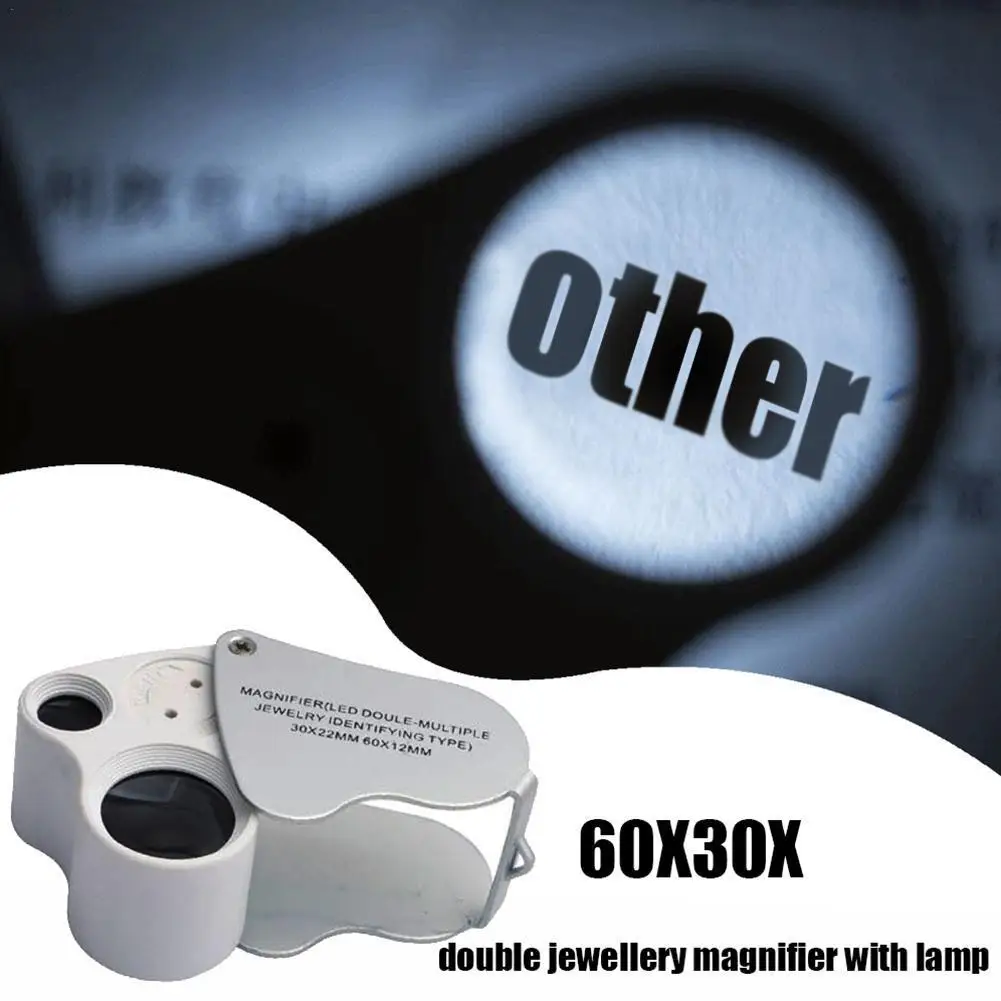 

High Quality 30x 60x Illuminated Jewellery Magnifier Appraisal Tool Jewelry S4W4