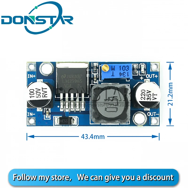 LM2596S понижающий источника питания модуль 3A Регулируемый LM2596S-ADJ LM2596 DC-DC регулятор