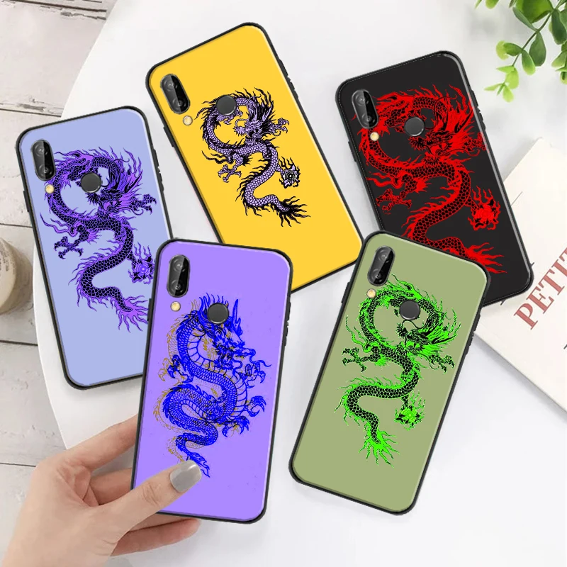 

Unique Aesthetic Design Dragon Phone Case For Huawei P Smart Z 2019 2021 P20 P30 Lite P40 P40 Lite Pro Soft Bumper Back Cover