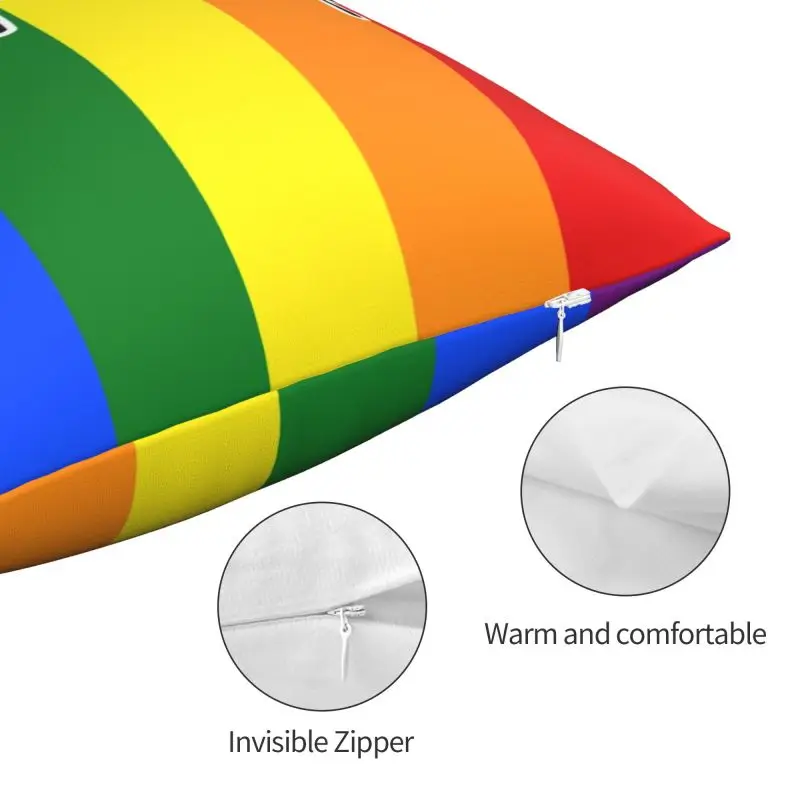 Наволочка для автомобильной подушки декоративная с изображением флага ЛГБТ и