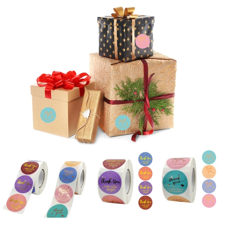 

Thank You Self-adhesive Sealing Sticker Labels 500x/roll Party Supplies Stickers Class Reward Kids Teachers Multicolor
