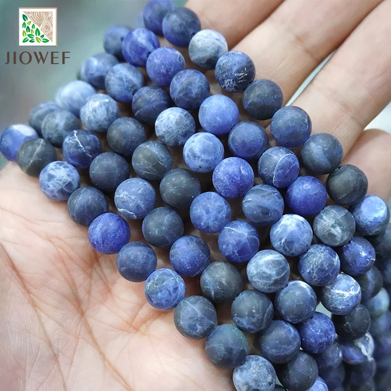 

Матовый Темно-Синий Содалит натуральный камень Свободные Круглые бусины Diy браслет аксессуары для изготовления ювелирных изделий 15 дюймов ...
