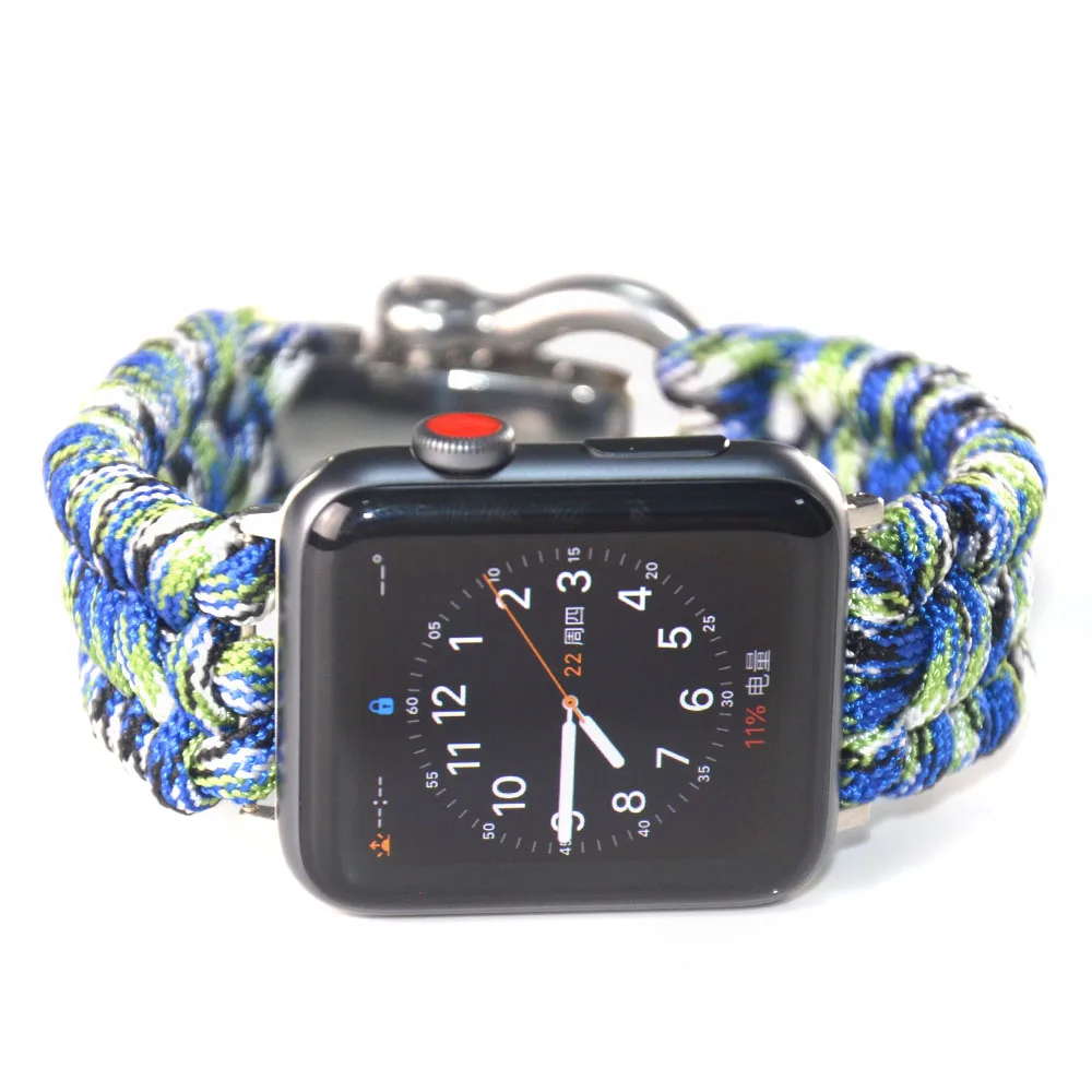 Новейший нейлоновый ремешок для Apple Watch SE браслет выживания из Паракорда 38/42/40/44/45