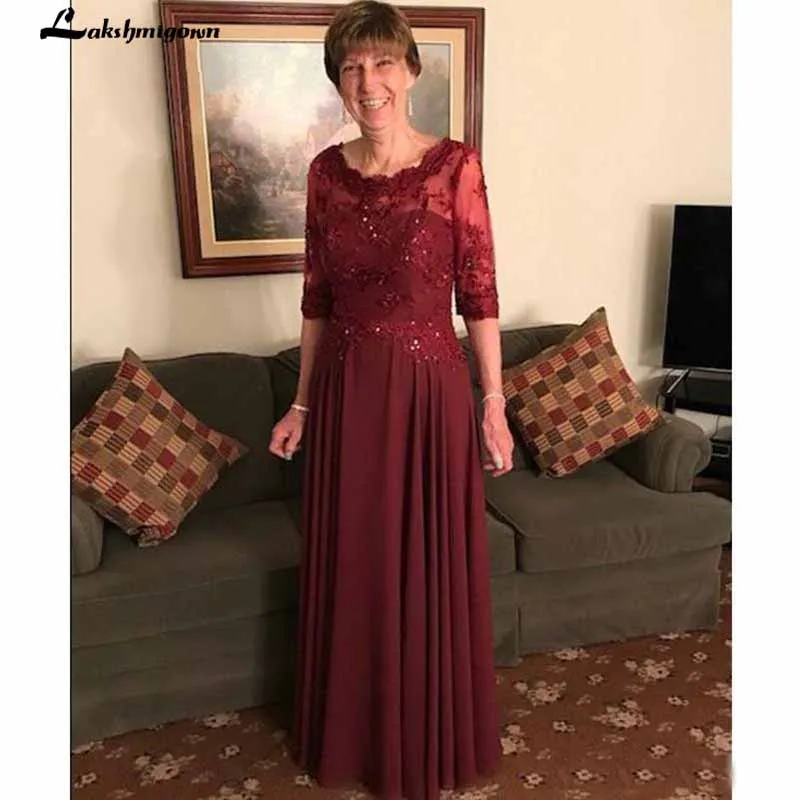 Скромное ТРАПЕЦИЕВИДНОЕ шифоновое платье для матери невесты 2019 с аппликацией и