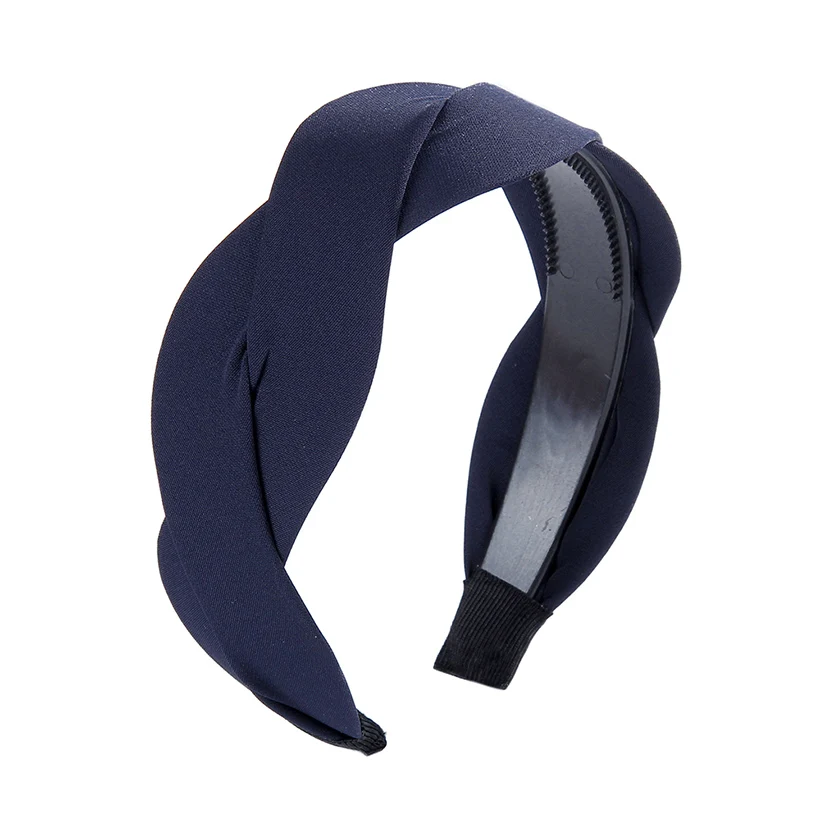 satin A LEVAO Serpentine Winding Cross Headband Vintage Hairbands Bezel Turban Women Girls Hair Accessories Hair Hoop Headwear Fashion - Цвет: satin A