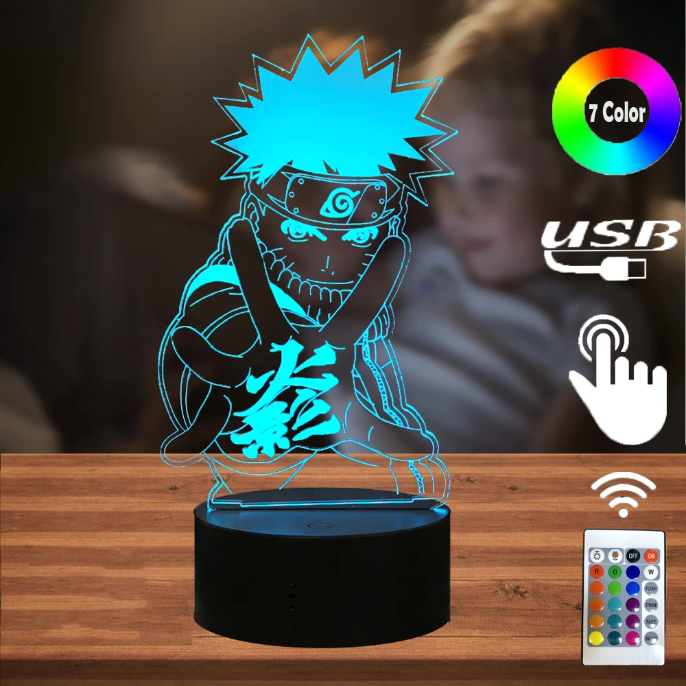 Япония аниме тема 3D эффект Иллюзия светодиодсветодиодный акриловая удзумаки 7