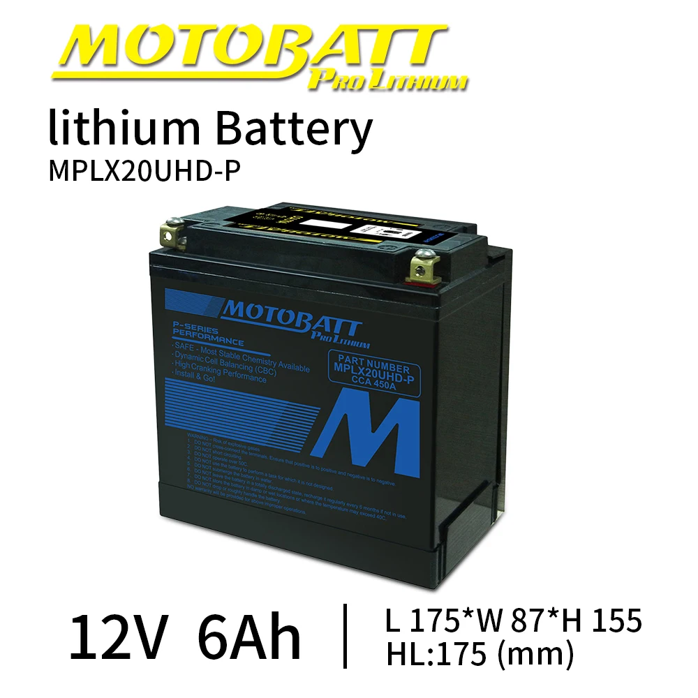 Аккумулятор Motobatt LifePo4 с литий ионным аккумулятором 12 В 6 А/ч 450CCA универсальный без