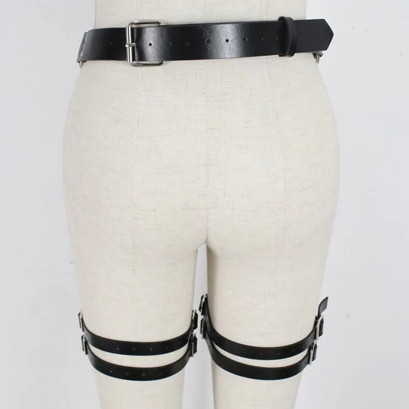 Кожаные подвязки в стиле панк для женщин сексуальные талии подтяжки тела