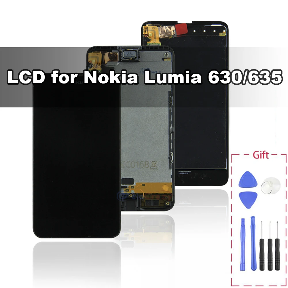 

for Original Nokia Lumia 630 635 LCD with frame RM-977 RM-978 display touch screen digitizer Assembly+frame Replacement