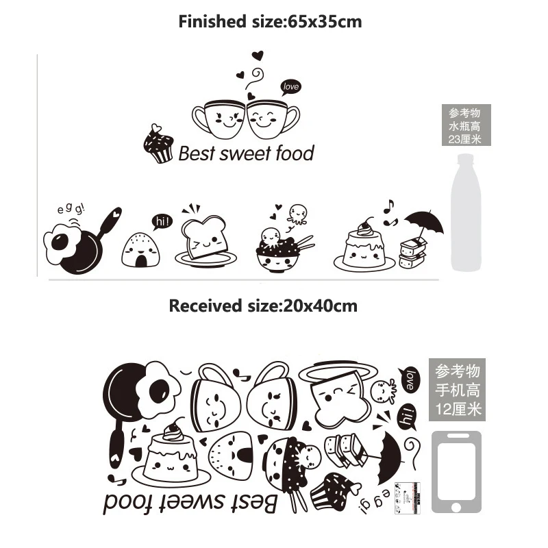 Новые настенные художественные наклейки сделай сам кухонные украшение для кофе