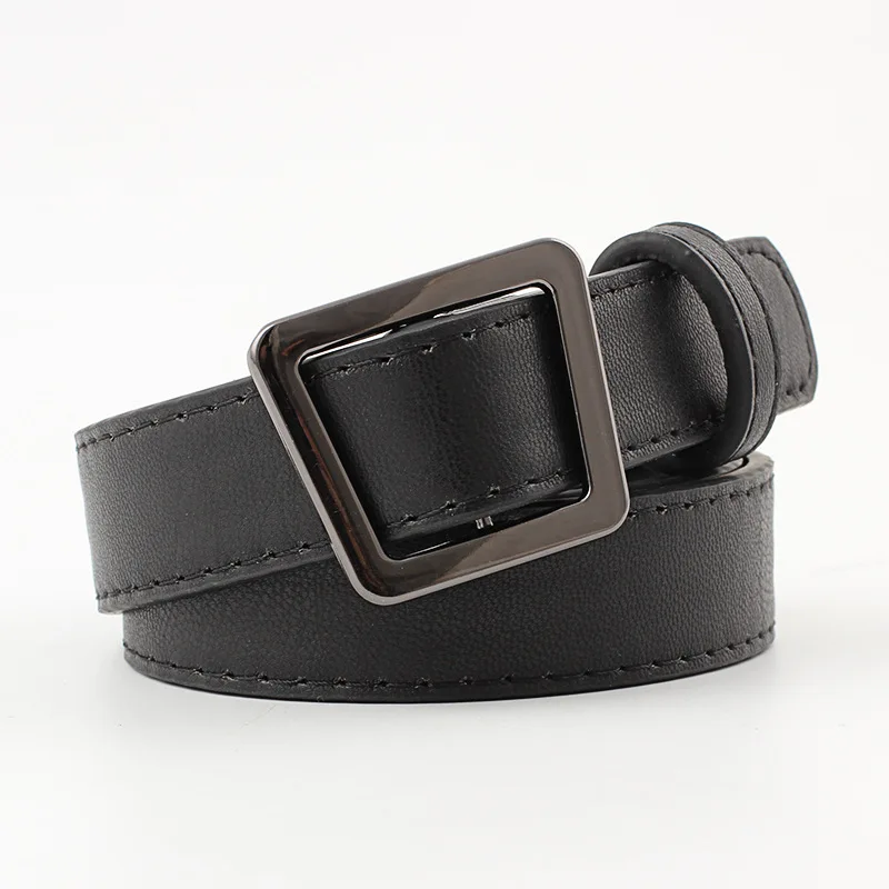 

2020 New Arrival Beautiful Adjustable Square Buckle Fashion Belt Hot Sale Girls Women PU Leather Belt Hot Sale