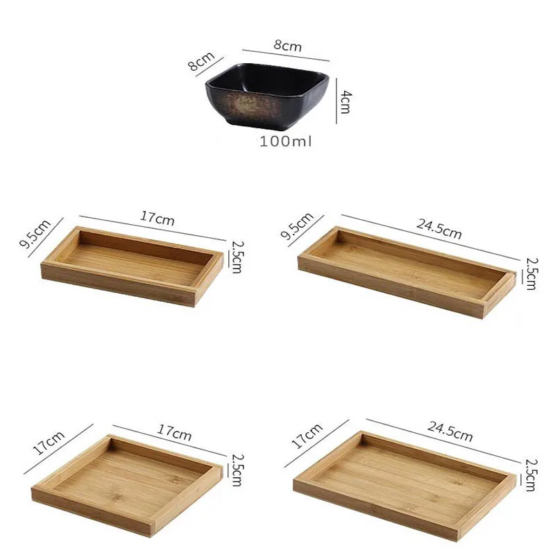 Керамический бамбуковый поднос для фруктов и продуктов многоярусная Японская