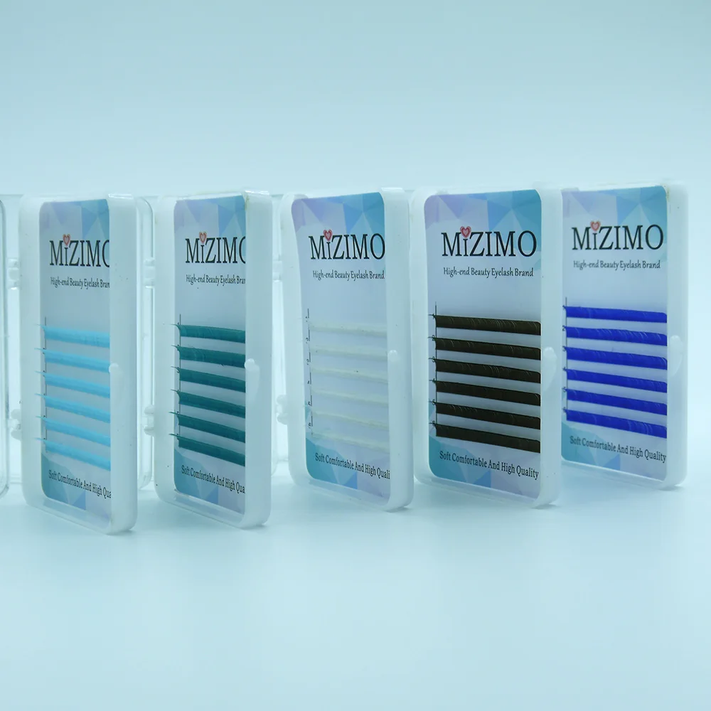 Mimimo Новая цветная привитая Нижняя ресница коричневые небесно голубые светло и