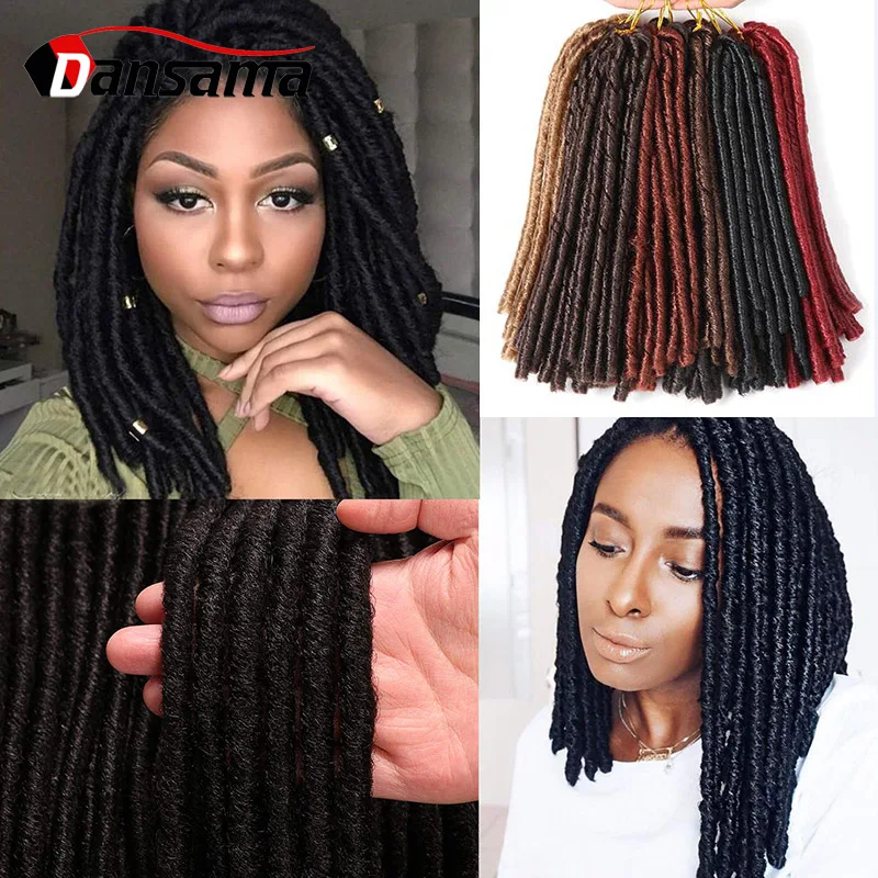 

Dansama мягкие искусственные локоны в стиле Crochet плетение волос предварительно растягивается мягкий дреды, косы волосы 14 дюймов 30 прядей черны...