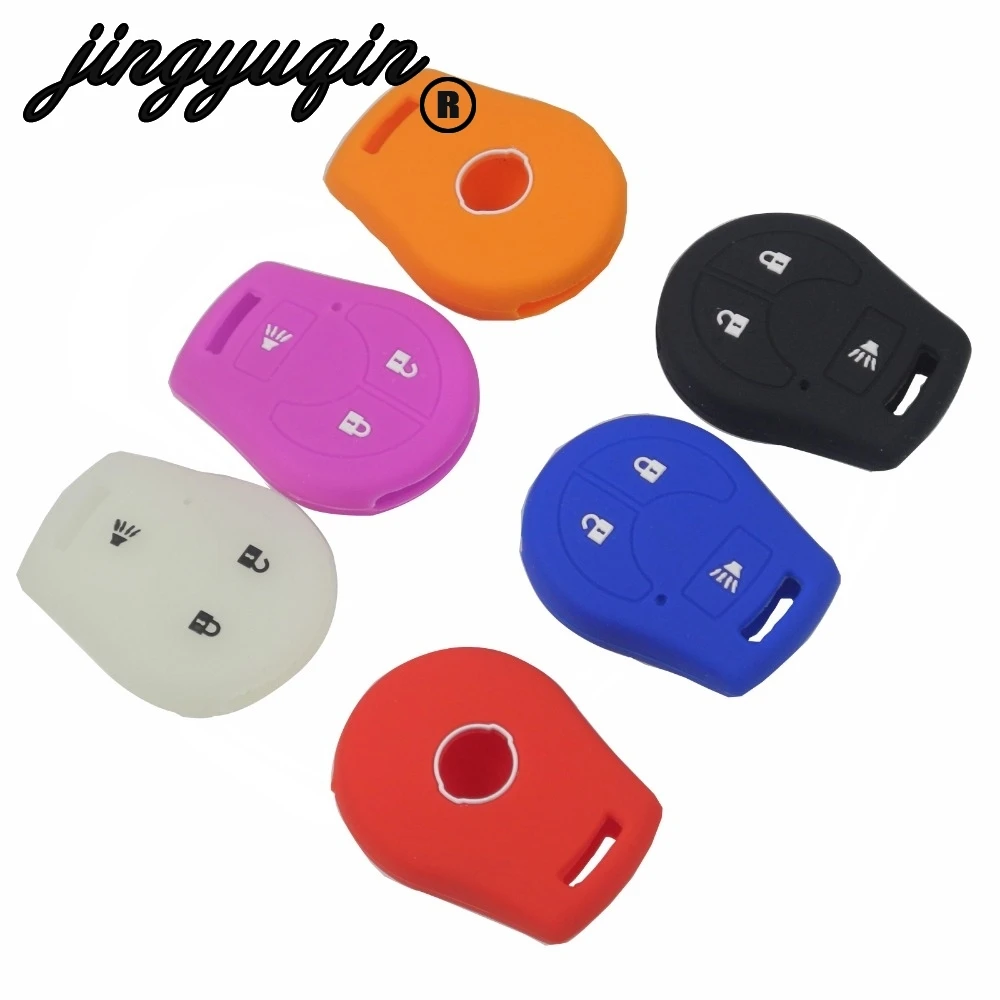 

jingyuqin Silicone Car Key Cover Case For Nissan March Tiida Altima Armada Cube Juke Maxima Pathfinder Rogue Sentra Versa micra