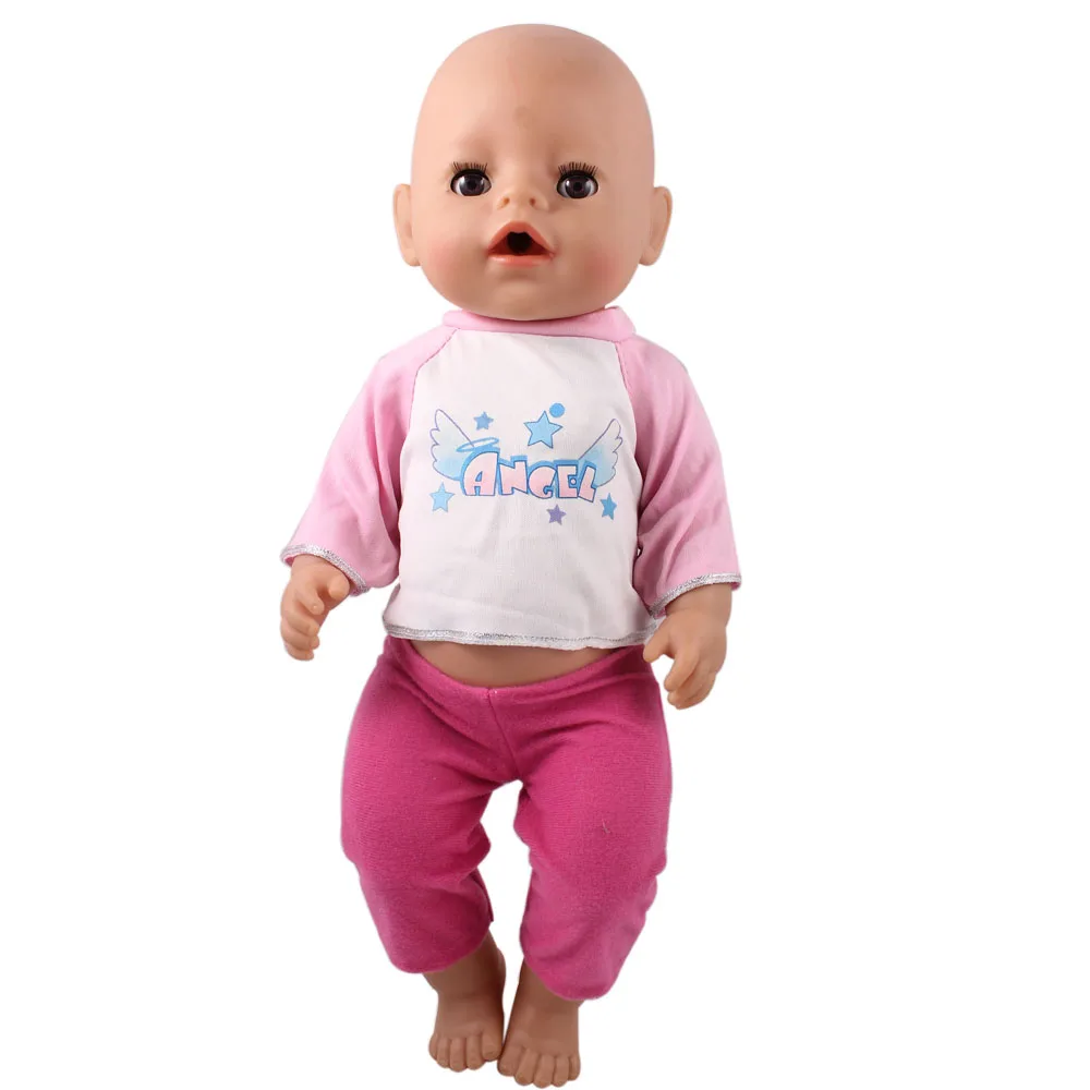 Недорогие розовые брюки с ангелом костюмная одежда подходит для 18-дюймовых