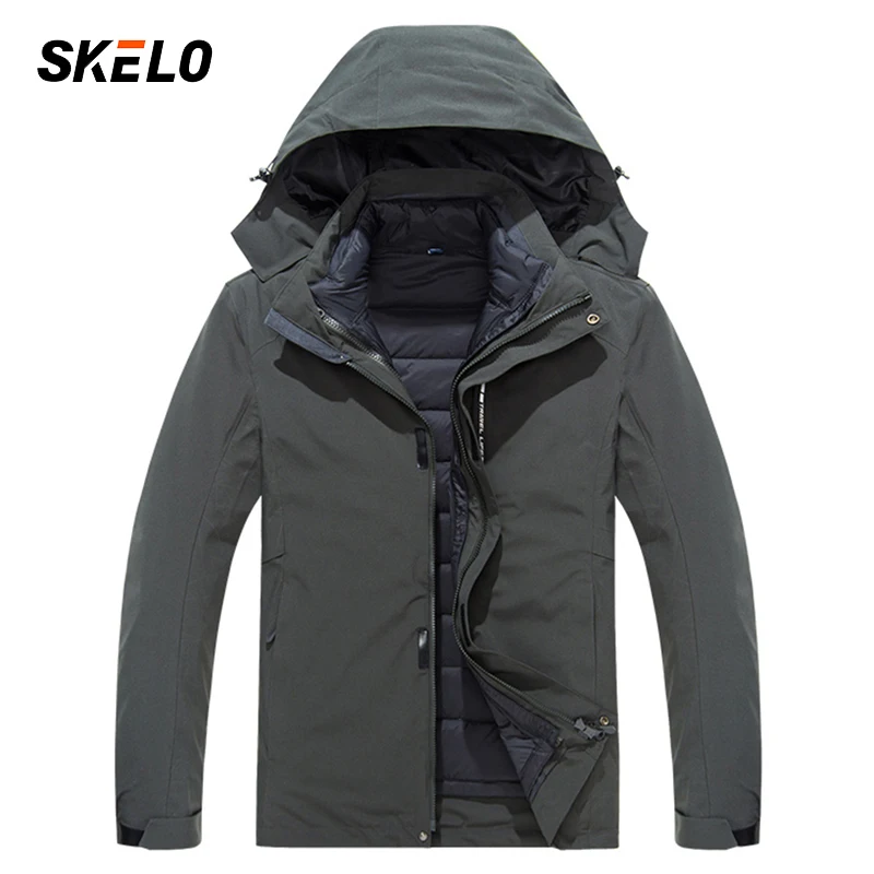 2020 Для Мужчин's 3 в 1 Soft Shell куртка Водонепроницаемый Лыжная ветрозащитная зимнее