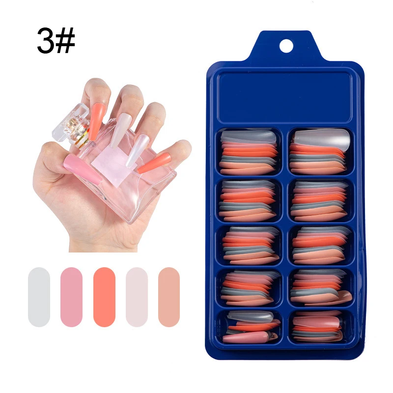 24 шт./компл. женские накладные ногти в форме гроба Европейская Радуга балерина