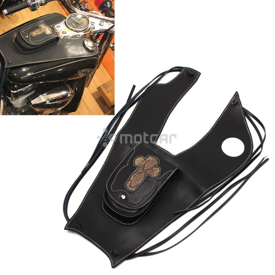 

Мотоциклетная правая крышка бака, черная кожаная сумка на бак для Honda Shadow VT750 C2 C4 RC50 RC53 2004-2011