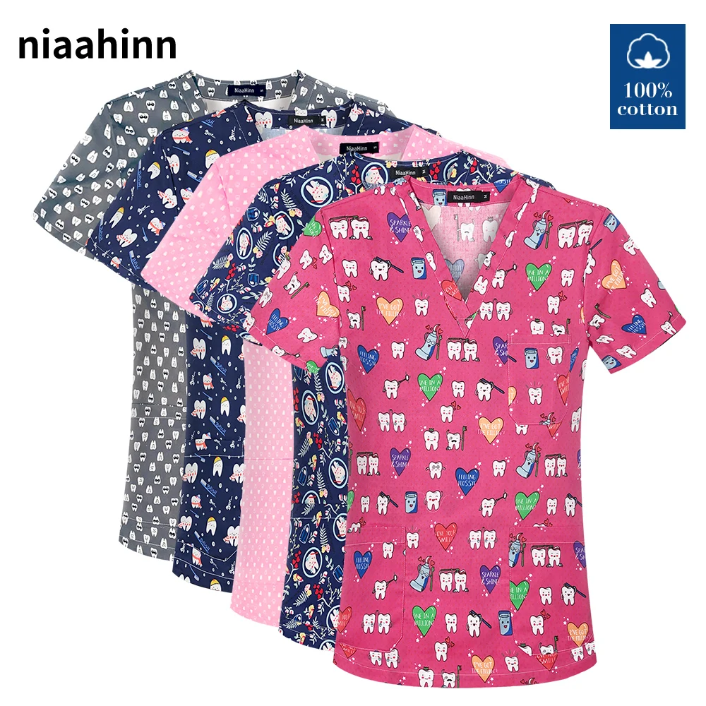 

High Quality Pet Veterinary Uniforms Hospital Nursing Scrub Tops Dentist Clinic Workwear Pharmacy Medical Surgical Uniforms New