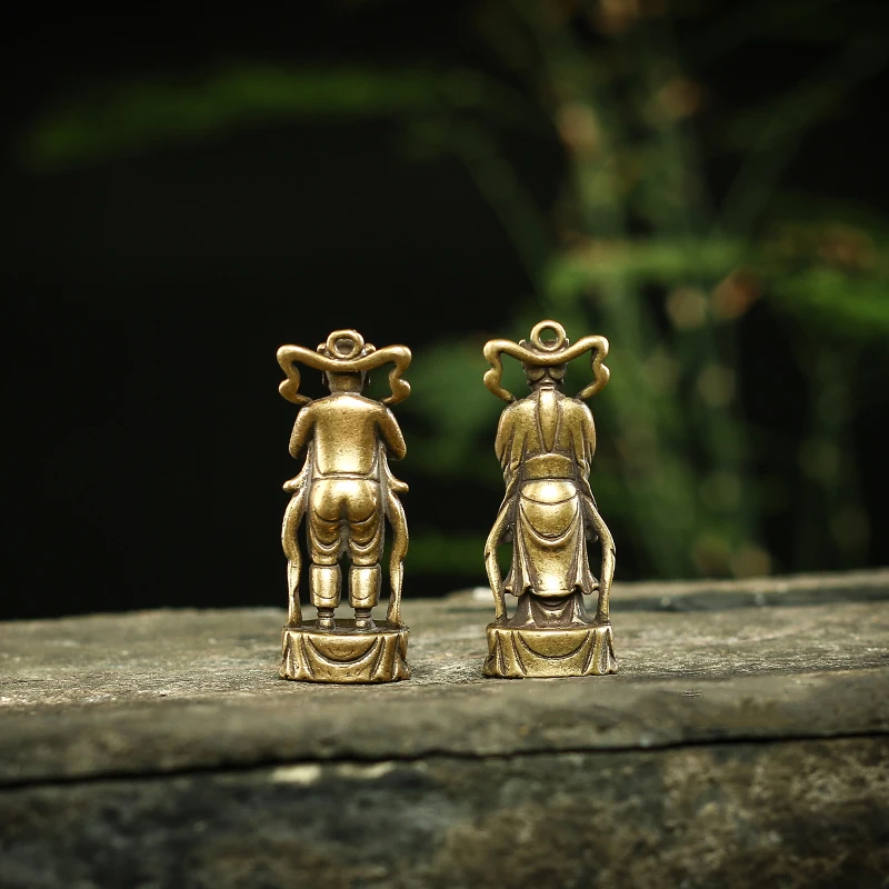 Чистая медь счастливый мальчик девочка Будда статуи орнамент брелок Подвески