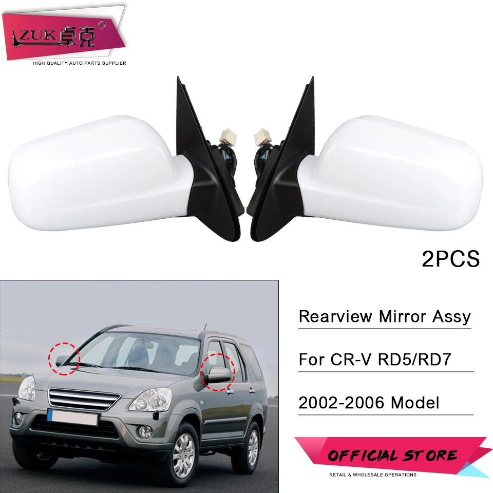ZUK пара наружных дверей зеркало заднего вида в сборе для HONDA CRV 2002 2003 2004 2005 2006 RD5 RD7 3