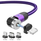 Магнитный кабель Lovebay USB Type-C, Micro usb, для iPhone 11, 2 м, вращение на мобильный телефон  + 360 , поддержка быстрой зарядки